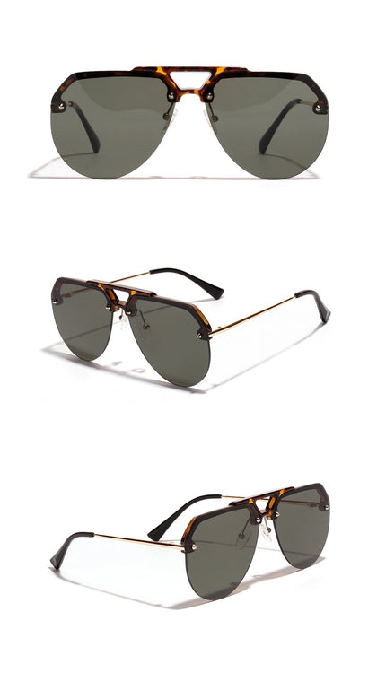 Semi Rimless Oversize Sunglasses - avorsunglasses.myshopify.com